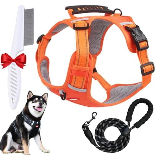 Chewie Cozy Harness, Chewie Chest Harness Safety Belt, Triangular Frame Structure Explosion-Proof Chest Vest Dog Leash (Orange, Large) von Oveallgo