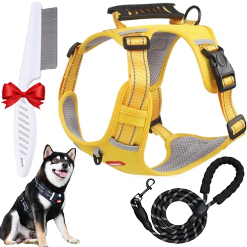 Chewie Cozy Harness, Chewie Chest Harness Safety Belt, Triangular Frame Structure Explosion-Proof Chest Vest Dog Leash (Yellow, Large) von Oveallgo