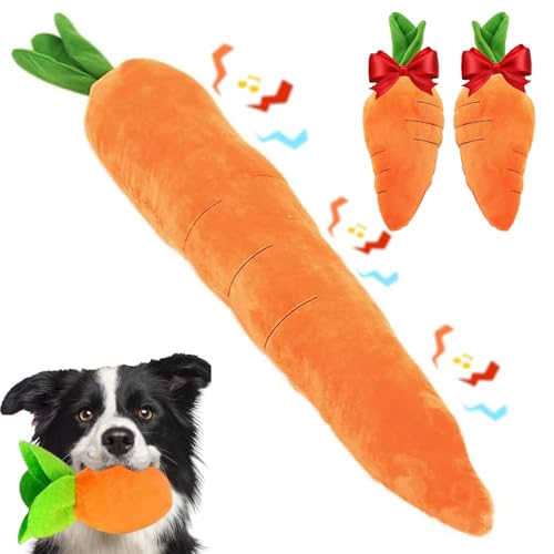 Oveallgo Giant Carrot Dog Toy, 29.5" Large Carrot Dog Toy Bolt with Sound, Cute Plush Carrot Durable Dog Chew Toys for Aggressive Chewers (XL) von Oveallgo