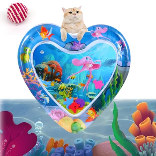 Wassermatte Katze, Katzensensor-Wasserspielmatte, verdickte Wassersensor-Spielmatte für Katzen mit Fisch, Cool Comfort Wassermatte Baby (I, One Size) von Oveallgo