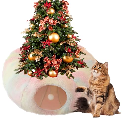 Weihnachtsbaum Katzentunnel, Cat Tunnel Bed Under Christmas Tree, Christmas Cat Tree Tunnel, Cat Christmas Tree Cat Tunnel Bed Cave (Colored) von Oveallgo