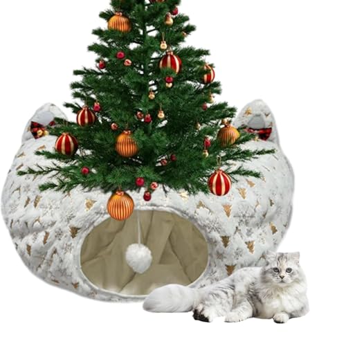 Weihnachtsbaum Katzentunnel, Cat Tunnel Bed Under Christmas Tree, Christmas Cat Tree Tunnel, Cat Christmas Tree Cat Tunnel Bed Cave (Triangle Ears) von Oveallgo