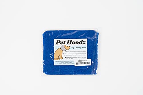 Pet Hoodz für Hunde, Angstzustände, Fellpflege, Ohrenschützer, beruhigende Kapuze, Ohrenkompression, Haustier-Kapuzenpullover, Hunde-Ohrwickel, Blau, Größe S von Over The Moon Pet Products