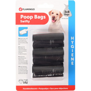 Hundekotbeutel Swifty Schwarz 3x8 Stk. 2 Packungen von Flamingo