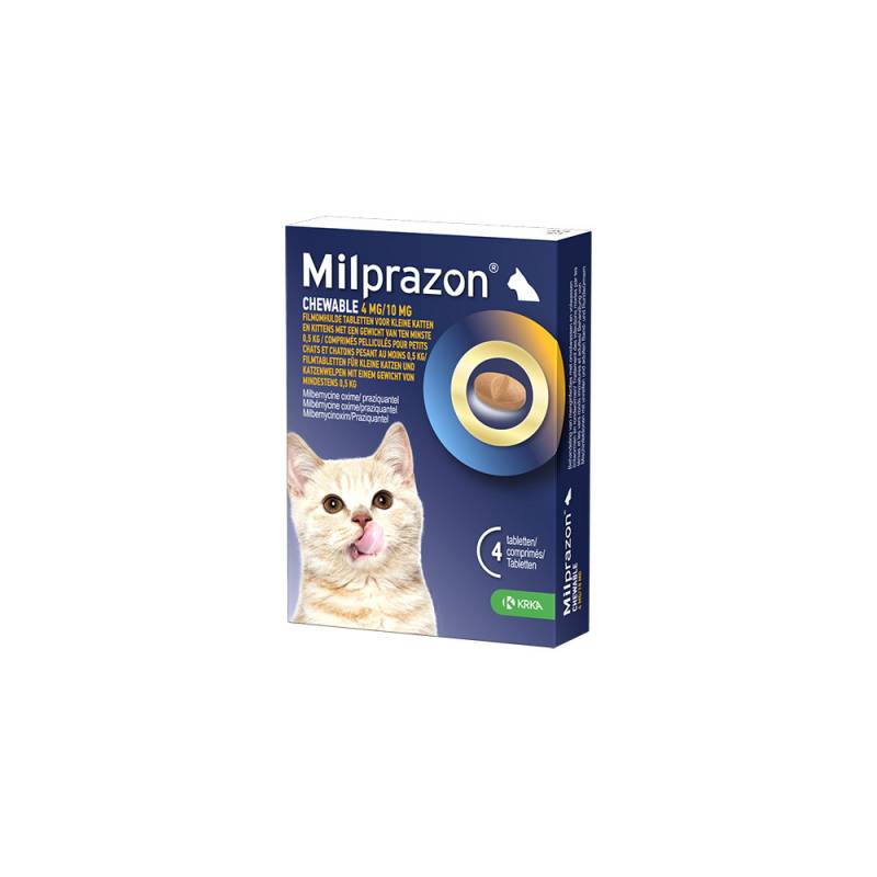 Milprazon Chewable Entwurmungstabletten Kätzchen und kleine Katze (4 mg/ 10 mg) 12 Tabletten von Milprazon