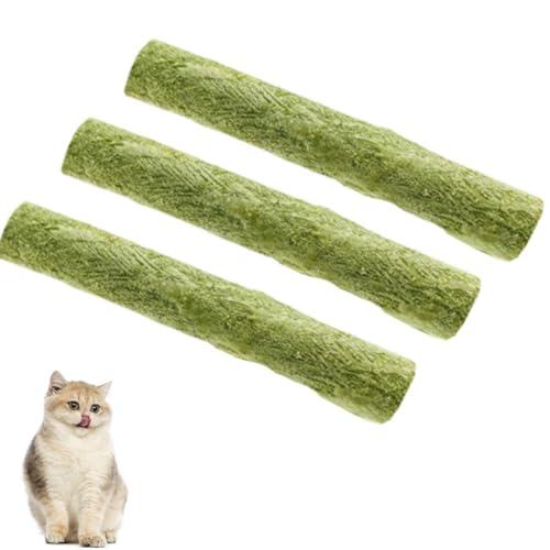 Ovvkultoc Katzengras Beißstab, Kaustäbchen für Katzen Kätzchen, Katzengras Zähne Reiniger, Katzenminze Spielzeug Sticks Kauen Stick Katze Beißspielzeug für Haarballen Entfernung von Ovvkultoc