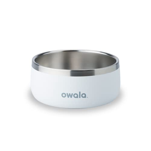 Owala Futternapf für Haustiere, robuster Edelstahl, Futter- und Wassernapf für Hunde, Katzen und alle Haustiere, rutschfeste Unterseite, 680 ml, Weiß (Shy Marshmallow) von Owala