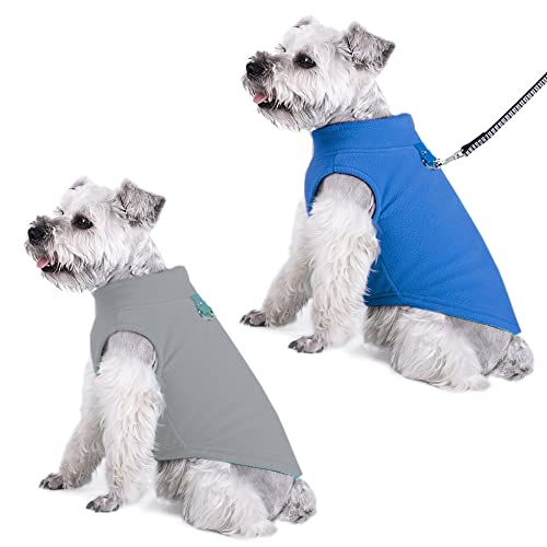 Owbb 2er Hundepullover Fleece kleine Hunde, Warm Hundejacke hundeweste mit Leine Attachment, Winter Hundepullover Mantel, Kaltwetter Hundebekleidung, Innen und Außeneinsatz von Owbb