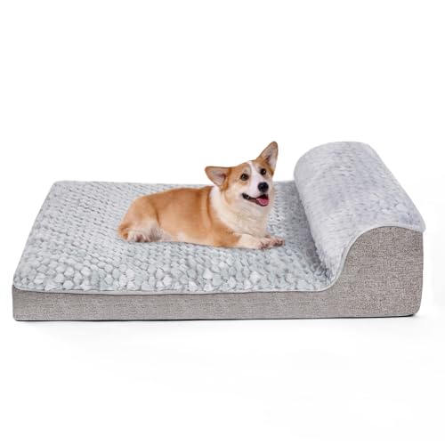 Ownpets Hundebett Sofabett Medium, stützendes Schaumstoffbett für Haustiere mit abnehmbarem, waschbarem Hundbett Sofabett Medium, Greyver, Futter und Rutschfester Boden, Grau von Ownpets