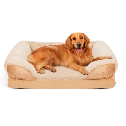 Ownpets Hundebett Sofabett extra groß, Herausnehmbares Bett aus extra dickem Schaumstoff für Haustiere, waschbarem Bezug, Innenfutter und rutschfestem Boden,43”x30”x6.5” von Ownpets
