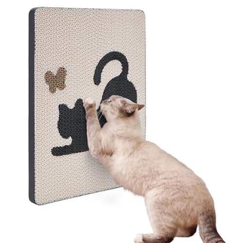 Ownpets Kratzbrett Wand, Katzenkratzbretter Wand, schützt Möbel vor Kratzern, Maße 44 x34 cm, Kratzwand für Katzen für Sofaschutz, geeignet für Glas, Holz und Fliesen, Weiß von Ownpets