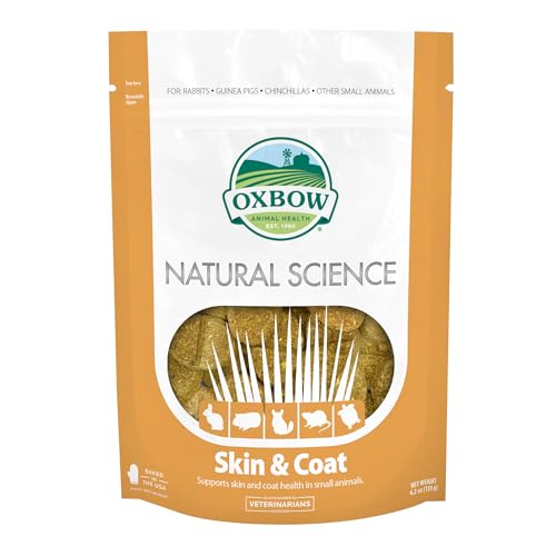 Oxbow Natural Science Nahrungsergänzungsmittel für Haut und Fell, hohe Ballaststoffe, Palmöl, Omega 3 und 6 Fettsäuren für kleine Tiere, 120 g. von OXBOW