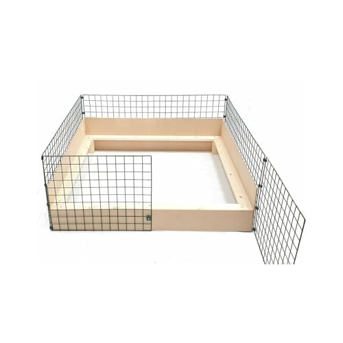 Flexipanel Große Whelping Pen Box 1,2 m x 1,2 m, komplett mit Holz-Einsatz – einfach zu verlängern – zum Aufstecken in Stift, Käfig, Zaun etc von P Dot Wolf