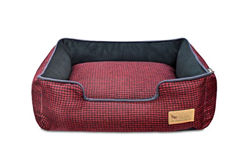 P.L.A.Y. – Pet Lifestyle & You PY3011CXLF Lounge Bett Houndstooth, XL, rot/schwarz von P.L.A.Y. – Pet Lifestyle & You