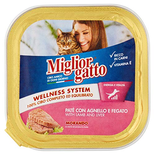 Migliorgatto Classic Pastete Nassfutter für Katzen (100% Made in Italy, Katzennassfutter, Hauptzutat: Lamm und Leber, Nassfutter Katze, Katzenleckerlies, Portionsgröße: 100 g) von P.L.A.Y. – Pet Lifestyle & You