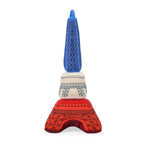 P.L.A.Y. Cute Plush Dog Toys - Totally Touristy Landmark Themed Durable Squeaker Chew Toy, Great for Puppies & Small, Medium, Large Dogs - Machine Washable, Recycled Materials (Eiffel Tower, Medium) von P.L.A.Y. – Pet Lifestyle & You