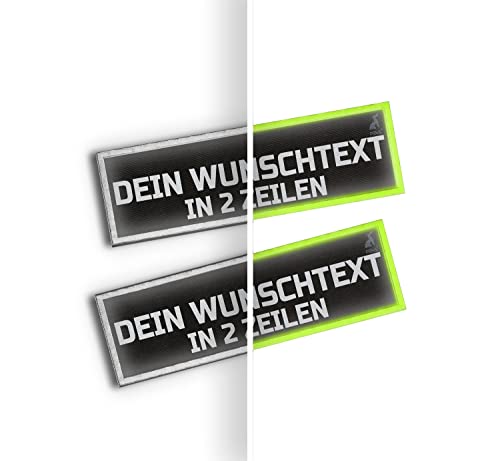 2 stück P24S K9 Hundegeschirr Klettsticker selbst gestalten mit 2 Zeilen für mittlere und Grosse Hunde mit Namen [Groß, Leuchtend] von P24S