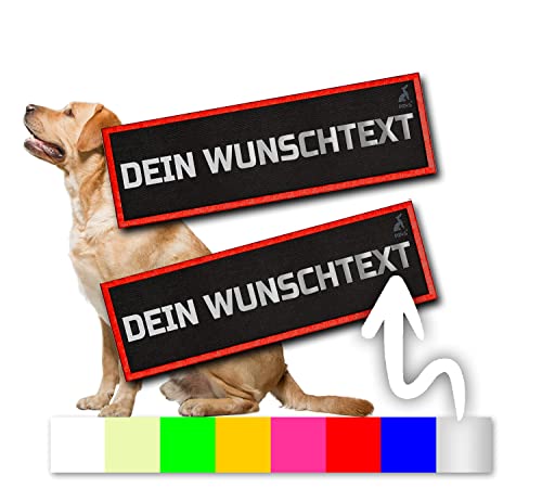 2 stück P24S Taktisches Hundegeschirr Klettsticker selbst gestalten für mittlere und Grosse Hunde mit Namen [Groß, Rot] von P24S