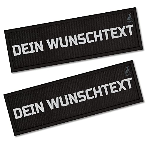 P24S 2 Stücke personalisiertes Klettsticker Wunschlogo, Namensaufkleber mit Klettverschuss für kleine und mittelgroße Anti Zug und Taktische Hundegeschirr (Klein) von P24S