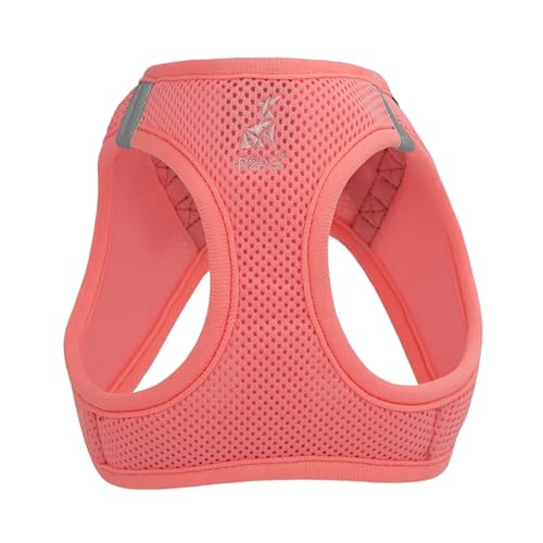 P24S Step-In Air-Mesh Brustgeschirr für kleine und mittelgroße Hunde und Digital Smart Hundegeschirr Hundemarke Hundefinder dogtag (Neon Pink, S) von P24S