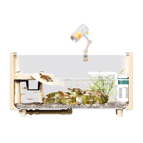 PA-DABAOO Multifunktionales Aquarium-Set, Wassertank Mit Filter, Licht Und Sonnenplattform, Schildkröten-Aquarium, Transparentes Glasbecken Mit Holzmaserung,XL PA-DABAOO Multifunktionales Aquarium-Set, Wassertank Mit Filter, Licht Und Sonnenplattform, Schildkröten-Aquarium, Transparentes Glasbecken Mit Holzmaserung,XL von PA-DABAOO