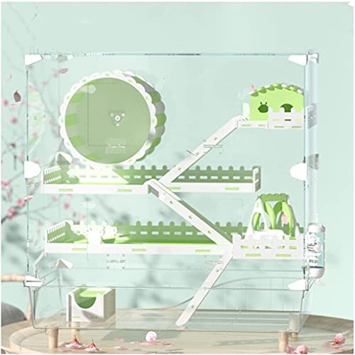 Hamsterkäfig Full Clear Crystal Palace Castle Cage Erhöhtes klares Chassis Hamsterkäfig House Home Indoor Pet Cage von PAASHE