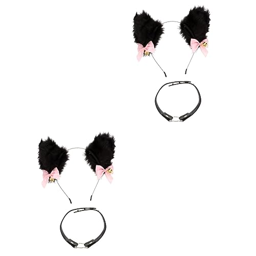 PACKOVE 2 Sätze Stirnband Mit Katzenohren Fuchsohren Kopfband Halloween-Fuchs-kostüm Spitze Katzenohren Stirnband Kätzchen Cosplay Stirnband Fuchsohren Stirnband Stoff Behaart Lieferungen von PACKOVE