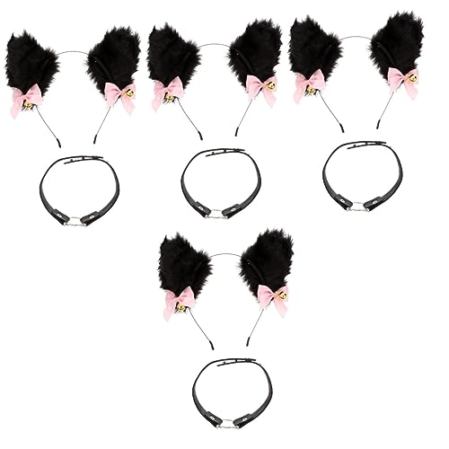 PACKOVE 4 Sets Karneval Fuchs Kleid Festival Kit Spielzeug Ohr Pu Erwachsene Kopfschmuck Kreative Dekoration Niedlich Show Modische Haare Für Und Haarband Katze Schwarz Zubehör Kostüm von PACKOVE