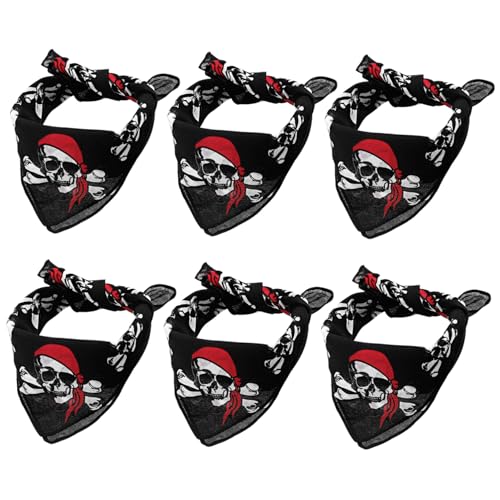 PACKOVE 6st Piratenzubehör Für Kinder Cosplay-piratenbandana Skelett Bandana Piratenkostüm Bandana Baumwolltaschentücher Für Männer Piraten-Turban -Bandana Hip Hop Mann Hut von PACKOVE