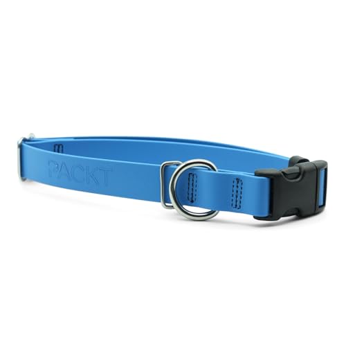 PACKT - Endeavor X3 wasserdichtes Hundehalsband | hergestellt in den USA, geruchsdicht, 100 % wasserdicht | lederähnliches Biothane-Hundehalsband | rostfreie Edelstahl-Hardware | 2 Jahre Kaugarantie | von PACKT