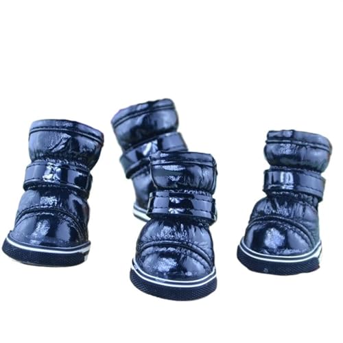 Dog Shoes,Hundeschuhe rutschfeste Ledersohlen, Warmer Schnürsenkel-Reflektor mit Hunde-Sommersportstiefeln, verstellbare, verschleißfeste Hundestiefel (Color : B, Size : 2) von PACUM