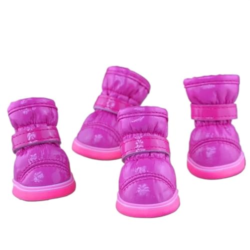 Dog Shoes,Hundeschuhe rutschfeste Ledersohlen, Warmer Schnürsenkel-Reflektor mit Hunde-Sommersportstiefeln, verstellbare, verschleißfeste Hundestiefel (Color : M, Size : 5) von PACUM