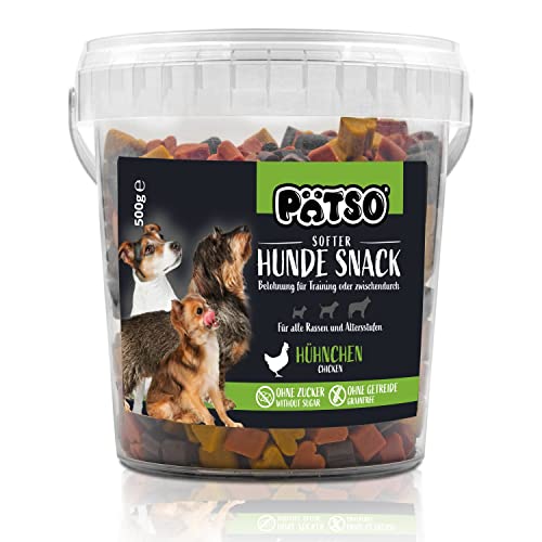Pätso Hundeleckerli & Trainings- Hunde Snack Getreidefrei/Hunde Leckerlis (Hühnchen (Mini Heart Mix), 500 g) von PÄTSO
