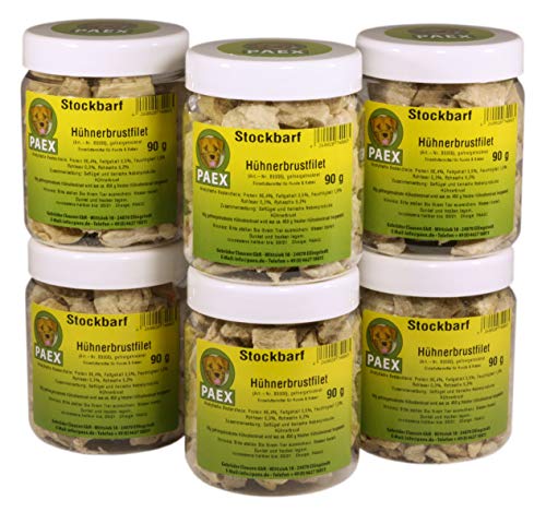 PAEX Stockbarf Hühnerbrustfilet, gefriergetrocknet, Hundefutter, 540 g, M von PAEX