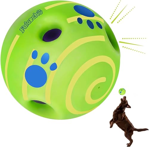 PAEYOOR Großer Kicherball für Hunde, quietschender Hundespielzeug, Ball, langlebig, interaktives Hundespielzeug, Ball für mittelgroße und große Hunde, lustiges Kichern, wenn gerollt oder geschüttelt von PAEYOOR