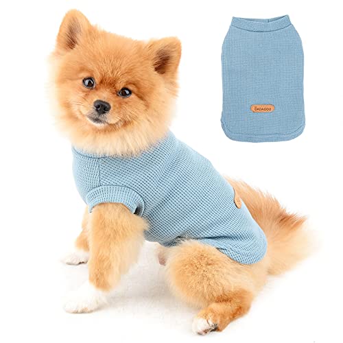 PAIDEFUL Hundehemden für Kleine Mittelgroße Hunde Katzen Jungen Mädchen Einfarbige Weiche Baumwollweste T-Shirts Sommer Ärmellose Atmungsaktive Tee Welpe Chihuahua Yorkie Kleidung Haustier Blau M von PAIDEFUL