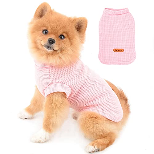 PAIDEFUL Hundehemden für Kleine Mittelgroße Hunde Katzen Jungen Mädchen Einfarbige Weiche Baumwollweste T-Shirts Sommer Ärmellose Atmungsaktive Tee Welpe Chihuahua Yorkie Kleidung Haustier Pink M von PAIDEFUL