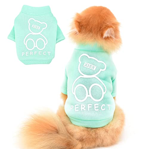 PAIDEFUL Hundepyjamas Pjs Pullover für Kleine Mittelgroße Hunde Fleece Gefüttert Hemden Warmer Mantel Winter Welpen Chihuahua Kleidung Katzenbekleidung Homewear ​Kaltes Wetter Herbst Grün XL von PAIDEFUL