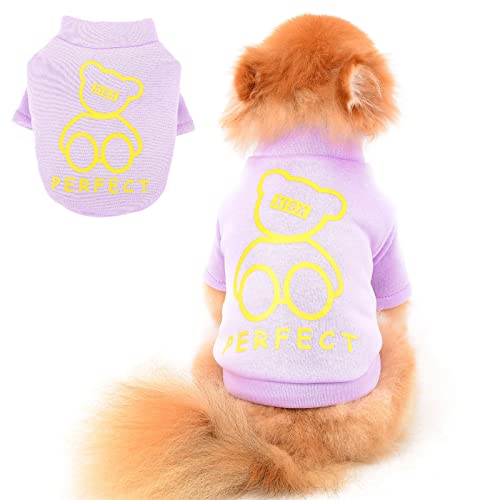 PAIDEFUL Hundepyjamas Pjs Pullover für Kleine Mittelgroße Hunde Fleece Gefüttert Hemden Warmer Mantel Winter Welpen Chihuahua Kleidung Katzenbekleidung Homewear ​Kaltes Wetter Herbst Lila XXL von PAIDEFUL