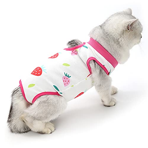 PAIDEFUL Medical Pet Shirt Katze Body für Hunde Nach op Hund Kastration Weiche Baumwolle E-Kragen Alternative Haustiere Krankenpflege Kleidung Wundschutz Verhindern Lecken Hautkrankheiten Pink S von PAIDEFUL