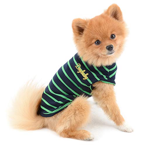 PAIDEFUL Kleidung für kleine Hunde, Katzen, Jungen, Mädchen, Sommer, klassische Streifen, Welpen, T-Shirt, Weste, atmungsaktiv, Baumwoll-T-Shirt, ärmellos, Chihuahua, Yorkshire von PAIDEFUL