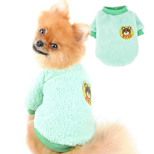 PAIDEFUL Plüsch Warmer Hund Pullover Mädchen Jungen Mode Einfarbig Warme Chihuahua Strickwaren Bär Winterkleidung für Welpen Weibliche Kleine Haustiere Katze Herbst Kaltes Wetter Tragen Multi Farben von PAIDEFUL