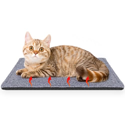 Selbstwärmendes Katzenbett, superweiches Hundebett, Bettdecke, selbsterwärmendes Katzenbett, thermische Katzen- und Hundebett-Matte. (Grau, 54,9 x 40,6 cm) von PAIGTEK