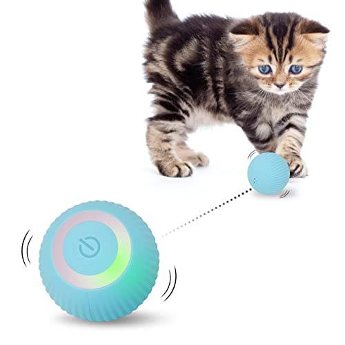 PAKESI Interactive Cat Toys Ball, Automatico 360 ° Auto-Rotante Rolling Ball Con USB Ricaricabile animale domestico Esercizio Chase Toy Ball per Gatto & Cane Giocare -Verde (Verde) von PAKESI