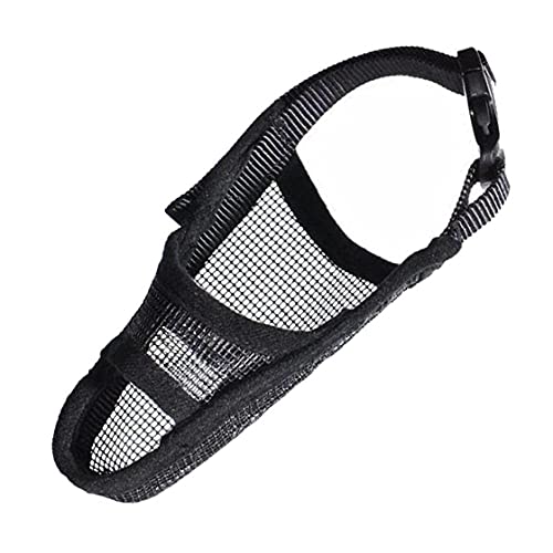 Mesh Dog Muzzle Breathable Dog Mouth Cover Anti Bark Bite Chew Training Muzzle Black M von PAKEY