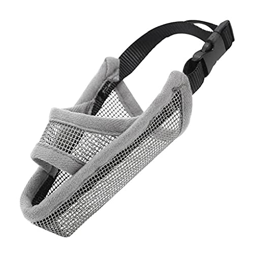 Mesh Dog Muzzle Breathable Dog Mouth Cover Anti Bark Bite Chew Training Muzzle Grey M von PAKEY