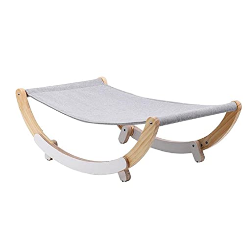 Pets Cat Hammock Kitty Hammock Bed Cat Swing Chair Wooden Rocking Cat Perch for Indoor Cats Kitten Gray von PAKEY