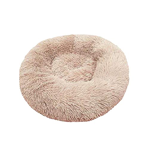 Plush Putty Haustierbett, Waschbar Hund Katzen Beruhigendes Bett Plüsch Rundes Nest Winter Warm Schlafsack Weiches Welpen-Sofa-Kissen Kuschelhütte mit Rutschfester, Wasserdichter Boden von PAKEY