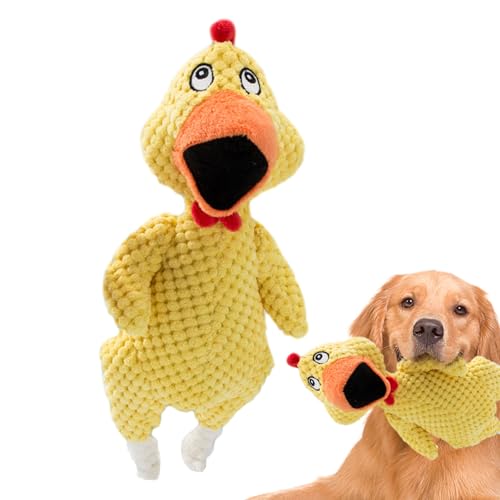 PALANK Hühner-Hundespielzeug mit Quietscher, quietschendes Hühner-Hundespielzeug - Weiches Hundespielzeug für Aggressive Kauer | Lustiges süßes Cartoon-schreiendes Huhn-Welpe, interaktives von PALANK