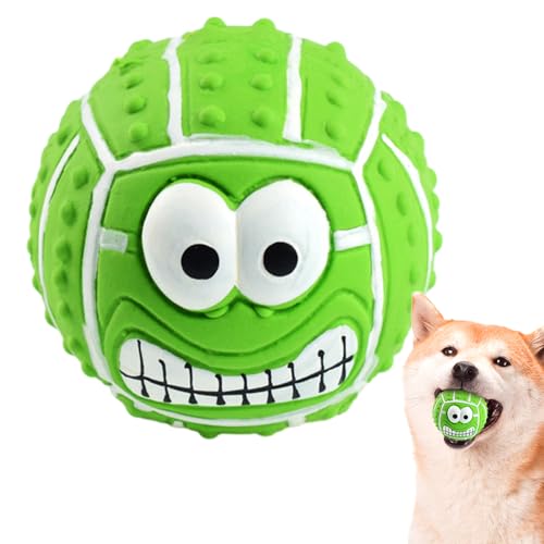 PALANK Hundeballspielzeug,Latexbälle für Haustiere - Quietschende Latex-Gesichtsbälle für Hunde - Bissfeste, lustige, kauende, quietschende Gesichtsbälle für mittelgroße Katzen, kleine Hunde und von PALANK